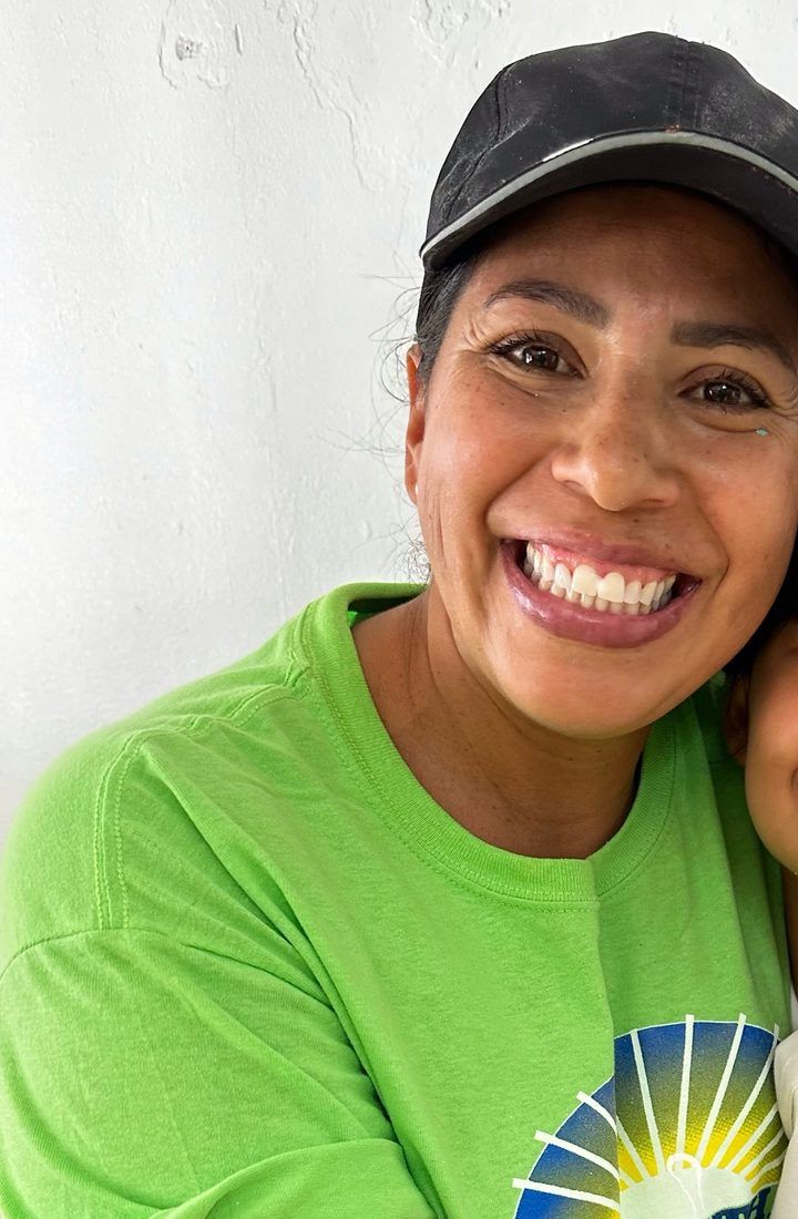 Elvia Kimball, laughing, during a visit in Chiapas